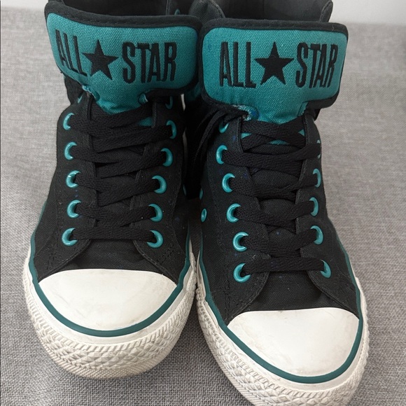 Converse Black and Teal High-Tops - Picture 12 of 12